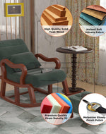 Recliner Wooden Rocking Chair with Footrest