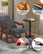 Recliner Wooden Rocking Chair with Footrest