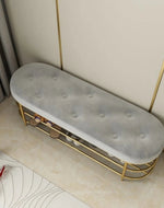 Carina Circular Solid Metal Shoe Rack in Golden Finish.
