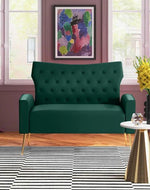 Wooden Square Arm Loveseat Wing Back Chair Set 2+1+1 (Metal Legs)
