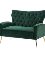 Wooden Square Arm Loveseat Wing Back Chair Set 2+1+1 (Metal Legs)