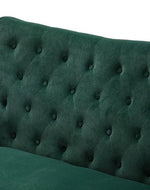 Wooden Square Arm Loveseat Wing Back Chair Set 2+1+1 (Metal Legs)