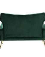 Wooden Square Arm Loveseat Wing Back Chair Set 2+1+1 (Metal Legs)