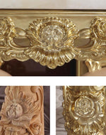 Royal Antique Teak Wood 6 Seater Dining Table Set (Golden)