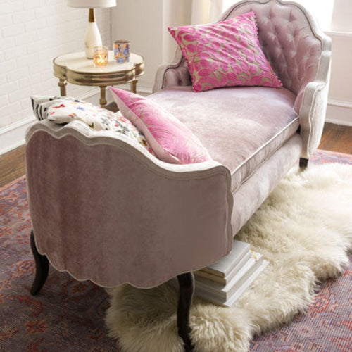 Bloomart Dippa Tufted Modern Chaise Lounge ( Pink )