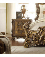 Bloomart Traditional Luxury Sheesham Wood Nightstand Set of 1 (Golden)