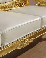 Bloomart Royal Antique Gold Hand Carved 7 Seater Sofa Set