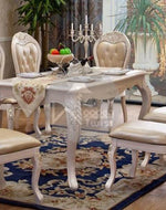 Royal Teak Wood 6 Seater Dining Table Set