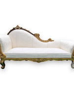Teak Wood Handcrafted Deewan Chaise Lounge (Golden Finish Couch)