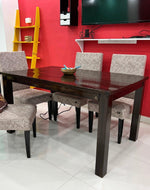 Premium Teak Wood 6 Seater Dining Table Set