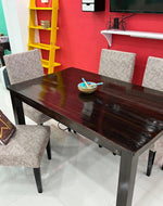 Premium Teak Wood 6 Seater Dining Table Set