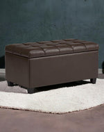 1 Seater Luper Tufted Storage Ottoman Pouffes with Storage Satin (Leatherette)