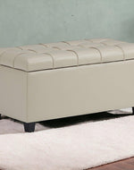 1 Seater Luper Tufted Storage Ottoman Pouffes with Storage Satin (Leatherette) - Bloomart