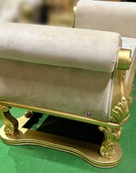 Bloomart Royal Hand Craved Teak Wood Sofa Couch Bench ( Golden )