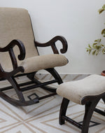 Rocking Chair with Foot Rest ( Walnut )