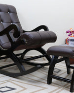 Royal Rocking Chair with Foot Rest ( Walnut )