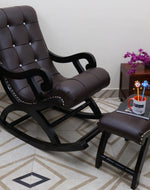 Royal Rocking Chair with Foot Rest ( Walnut )