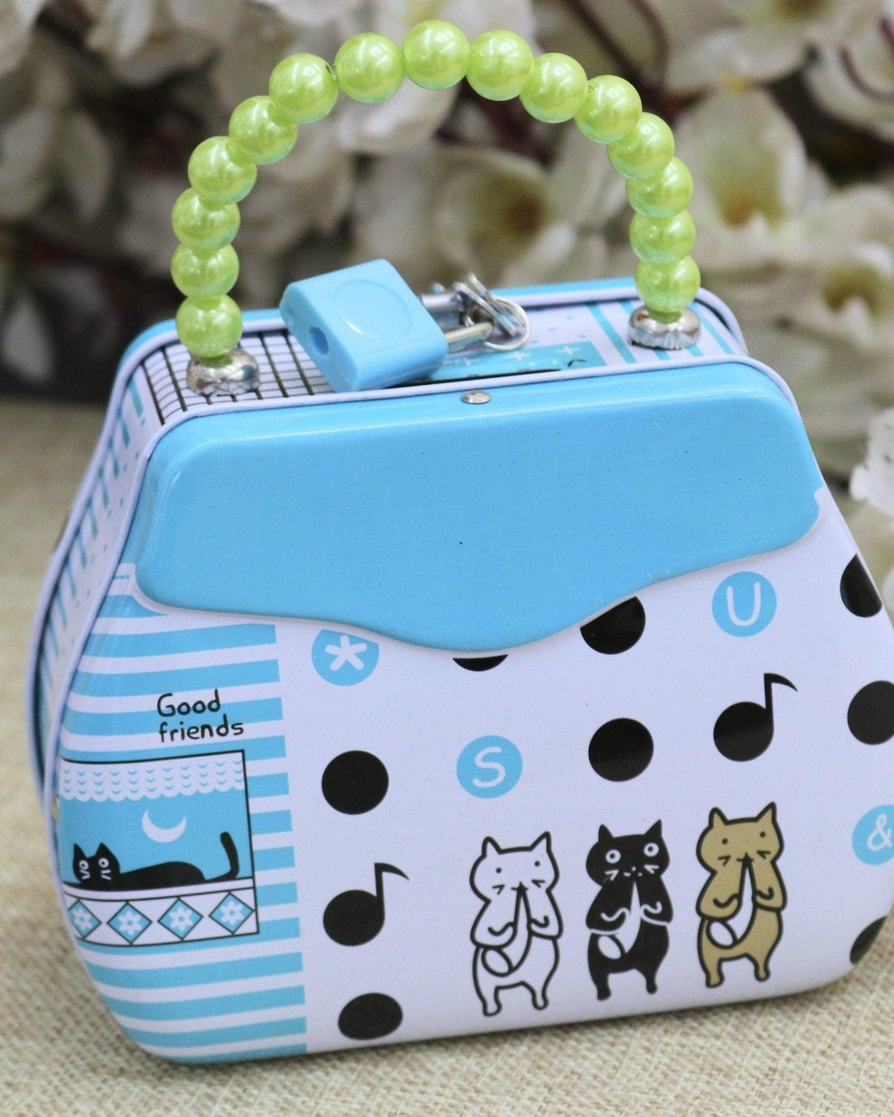 Printed Coin Bank With Lock And Key - Bloomart