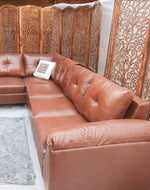 Elizalina 6 Seater LHS Corner L Shape Sofa In Brown Leatherette