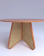 Bloomart Eensy Rattan Round Dining Table in Teak Wood Stylish Centerpiece for Modern Dining Room
