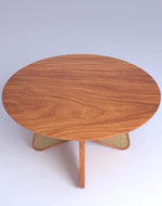 Bloomart Eensy Rattan Round Dining Table in Teak Wood Stylish Centerpiece for Modern Dining Room