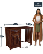 Bloomart Ambo Modern Sheesham Wood Storage Study Table with 1 Drawer and 1 Door