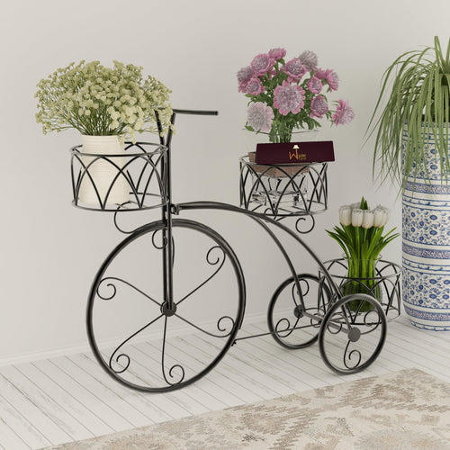 Garden Cart Planter Stand Tricycle Plant Holder - Ideal for Home, Garden, Patio - Bloomart