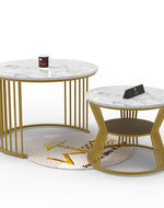 Bloomart Stylish Look Round Wrought Iron Coffee Table Set of 2