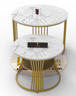 Bloomart Stylish Look Round Wrought Iron Coffee Table Set of 2