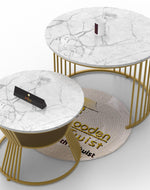Bloomart Stylish Look Round Wrought Iron Coffee Table Set of 2