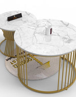 Bloomart Stylish Look Round Wrought Iron Coffee Table Set of 2