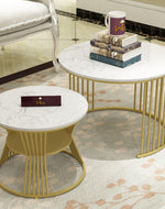 Bloomart Stylish Look Round Wrought Iron Coffee Table Set of 2
