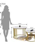 Bloomart Stylish Look Round Wrought Iron Coffee Table Set of 2