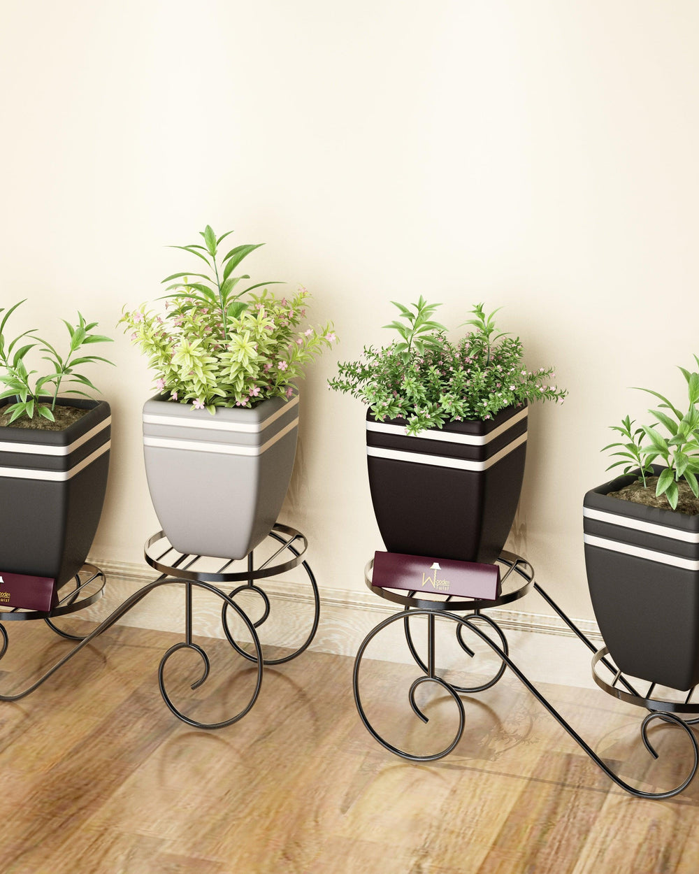 2-Tier Wrought Iron Planter Stand (Set of 2) - Bloomart