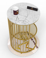 Bloomart Abstract Style Wrought Iron 1-Tier Round End Table ( Golden )