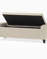 Bloomart Raffinée Solid Wood Flip Top Storage Bench with Soft Upholstery Multipurpose Storage Chest Store Blanket Cushion Pillow