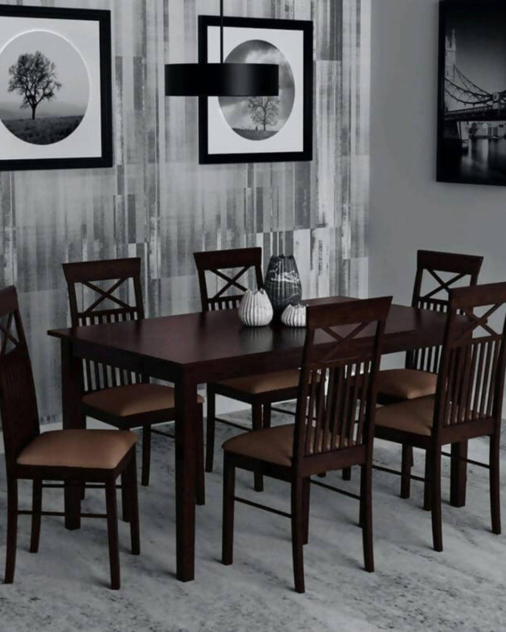 Solid Wood Dinning Table Set (6 Seater) - WoodenTwist