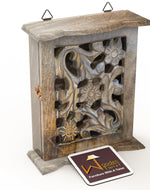 Wooden Hand Carved Key Holder Key Hanging Box