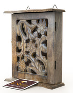 Wooden Hand Carved Key Holder Key Hanging Box