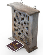 Wooden Hand Carved Key Holder Key Hanging Box