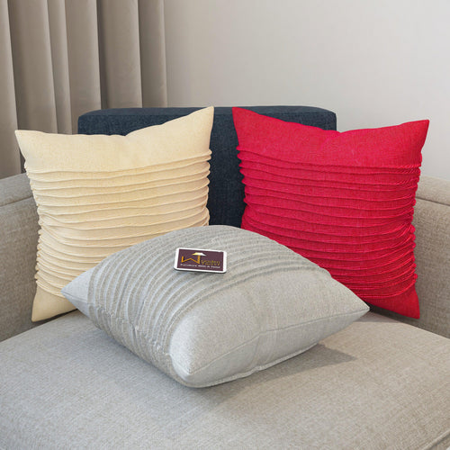 Fabrahome Abstract Square Jute Cushion Cover Set of 3 ( Multicolor ) - Bloomart