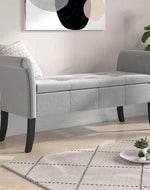 Handmade Exclusive Modern Design Wooden Bench with Storage (Walnut Legs) - Bloomart