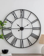 Black Roman Metal Wall Clock 24Inch