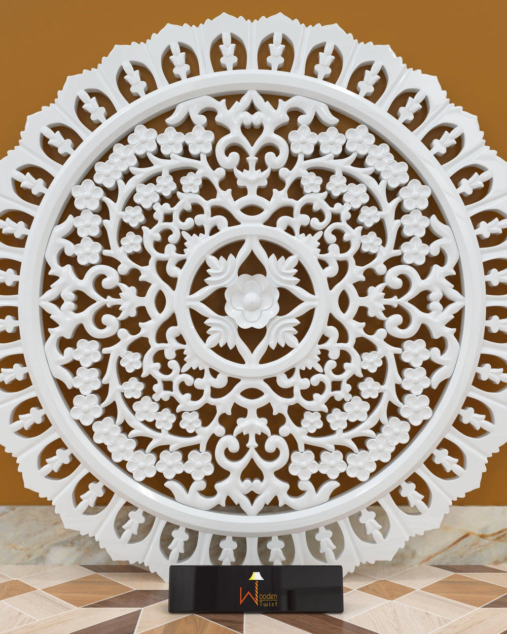 Round Wood Hand Carved Wall Panel - Bloomart