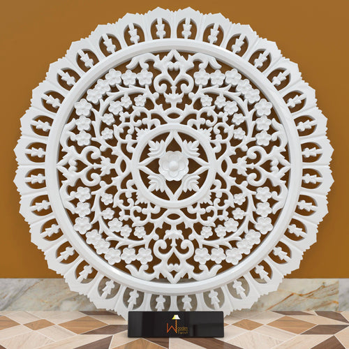 Round Wood Hand Carved Wall Panel - Bloomart