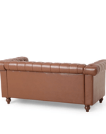Bloomart Greek Modern Handmade Button Tufted Leatherette Chesterfield 2 Seater Sofa