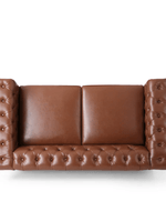 Bloomart Greek Modern Handmade Button Tufted Leatherette Chesterfield 2 Seater Sofa