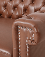 Bloomart Greek Modern Handmade Button Tufted Leatherette Chesterfield 2 Seater Sofa