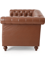 Bloomart Greek Modern Handmade Button Tufted Leatherette Chesterfield 2 Seater Sofa