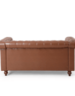 Bloomart Greek Modern Handmade Button Tufted Leatherette Chesterfield 2 Seater Sofa